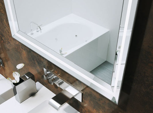 Torino Light – Quadrat Rechteck Wandspiegel mit LED - Ofenerlebnis.de