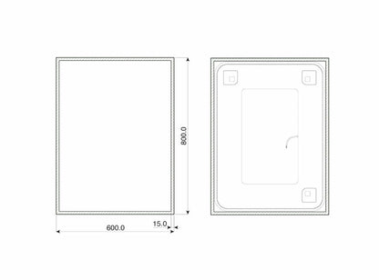 Town – Wandspiegel Rechteckig mit LED, 60 x 80 cm - Ofenerlebnis.de