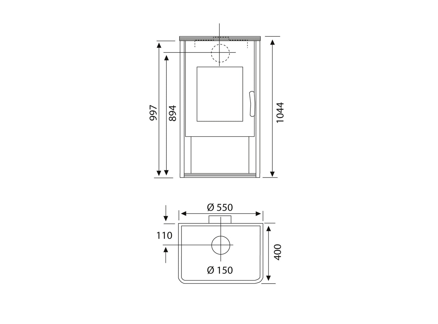 Kaminofen Wamsler Fulgor Stahl | 6/8 kW â€“ Herstelleransicht 2
