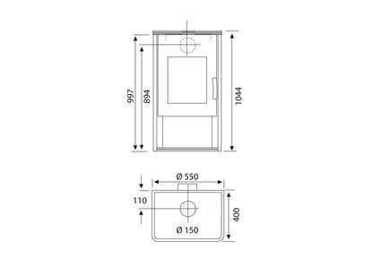 Kaminofen Wamsler Fulgor Stahl | 6/8 kW â€“ Herstelleransicht 2