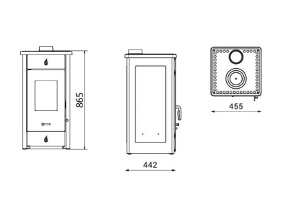 Kaminofen Wamsler Luke II mit Kochfunktion | 8 kW â€“ Herstelleransicht 2