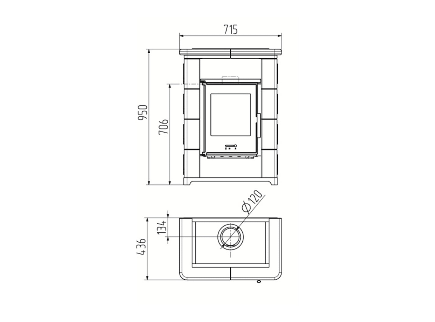 Kaminofen Wamsler Montafon Bordeaux | 7 kW â€“ Herstelleransicht 2