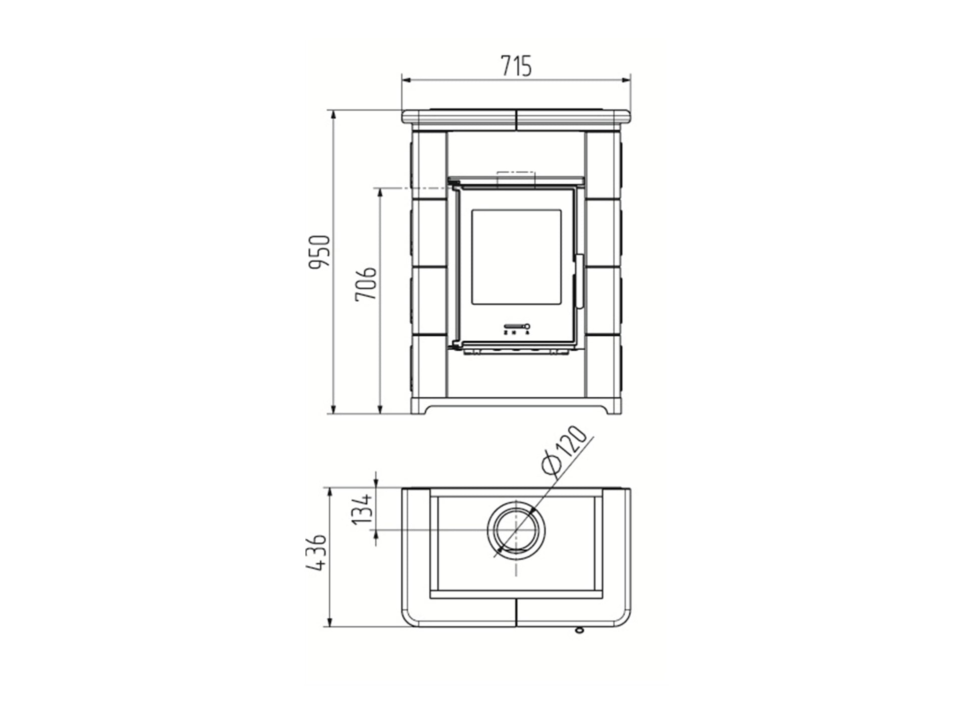 Kaminofen Wamsler Montafon Bordeaux | 7 kW â€“ Herstelleransicht 2