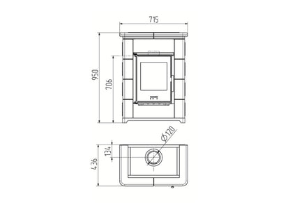 Kaminofen Wamsler Montafon Bordeaux | 7 kW â€“ Herstelleransicht 2
