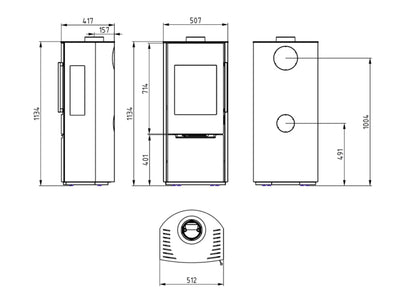 Kaminofen Wamsler Pylon Naturstein | 6,2 kW â€“ Herstelleransicht 2