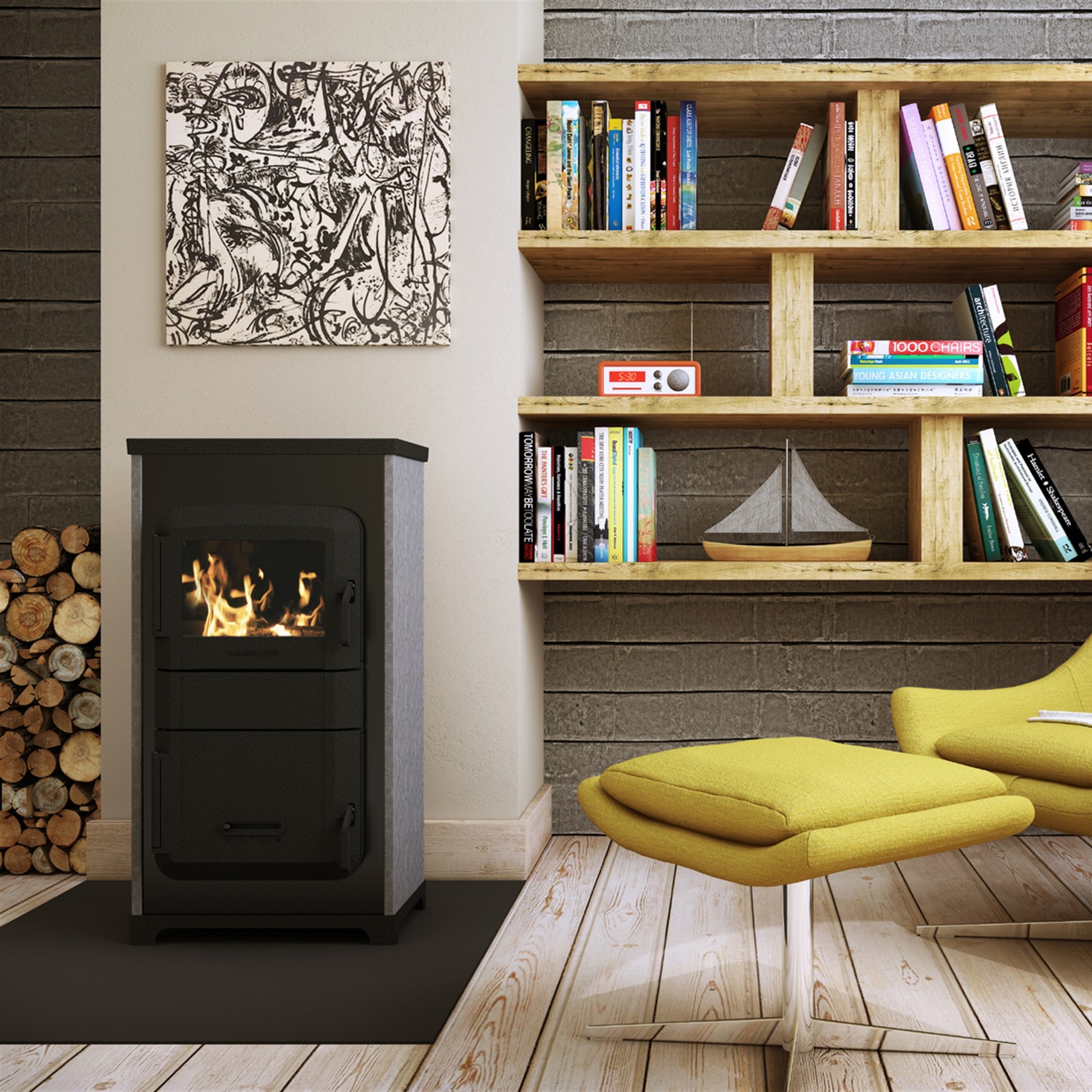 Raumheizer Wamsler RH-8 A/D mit Automatik Dauerbrand | 8 kW – Wohnraumbild