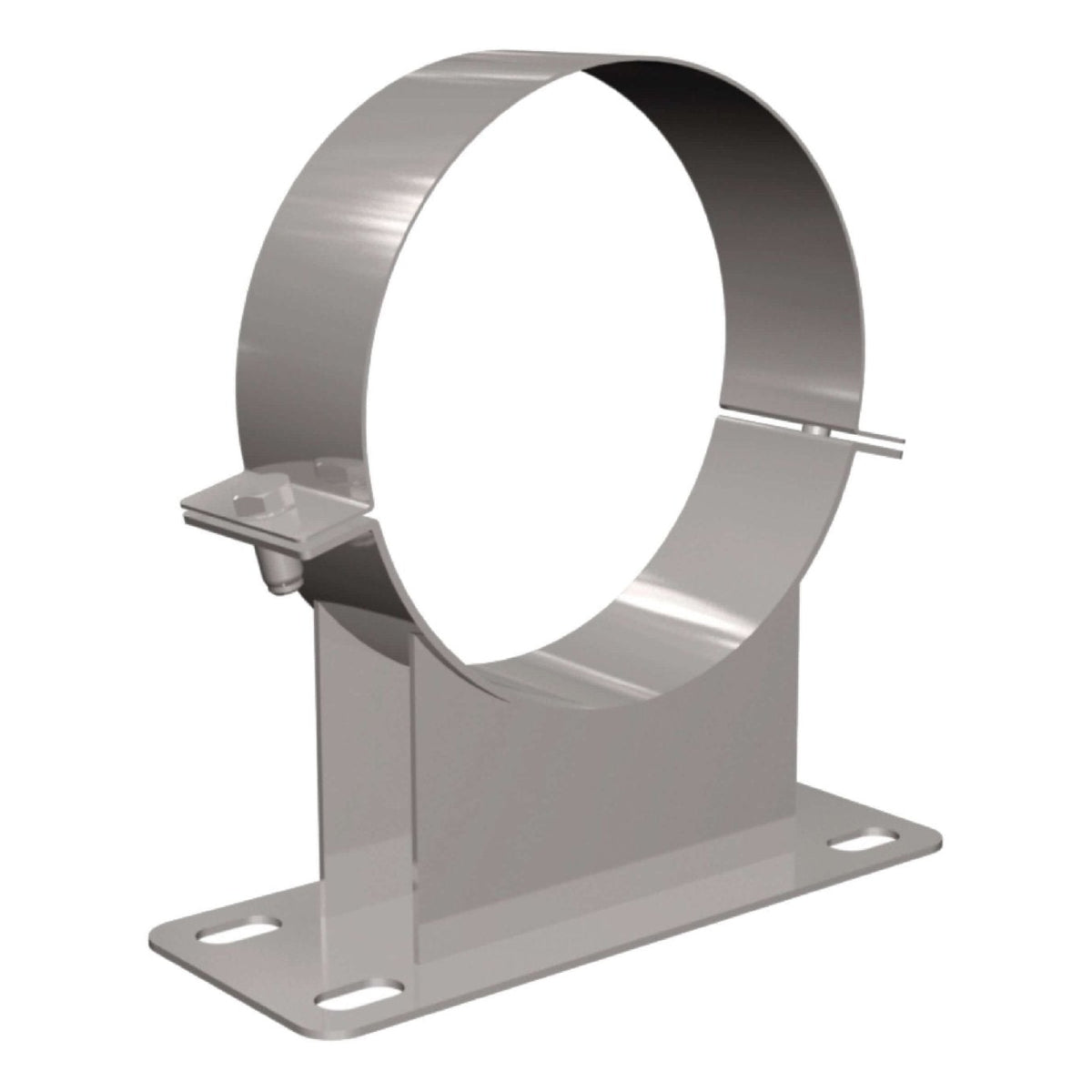 Wandhalter 50 mm - doppelwandig - eka complex D – Wandhalter mit runder Rohrschelle und flacher Wandplatte