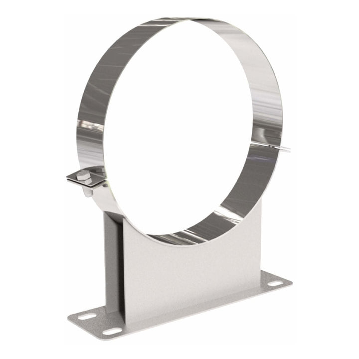 Wandhalter 75 mm - doppelwandig - eka complex D – Wandhalter mit runder Rohrschelle und flacher Wandplatte