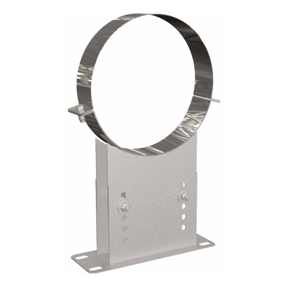 Wandhalter verstellbar 90 - 160 mm - eka complex D – Verstellbarer Wandhalter mit Rohrschelle und gelochter Wandplatte
