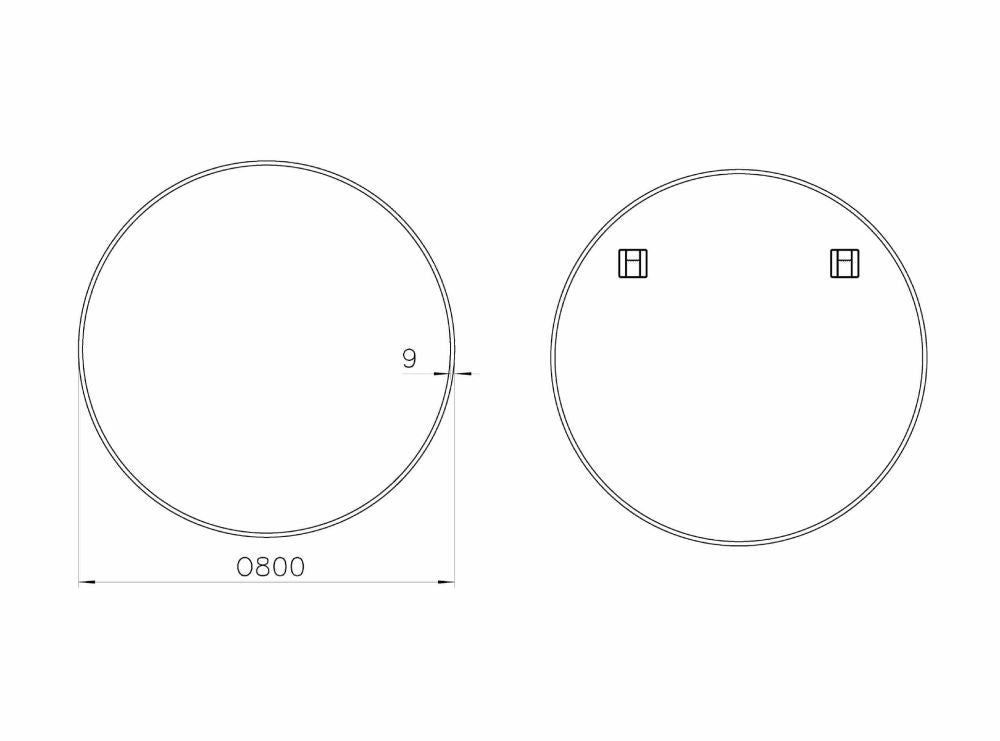 Nico Kolo Black – Kreis Wandspiegel, Ø60 – Ø80