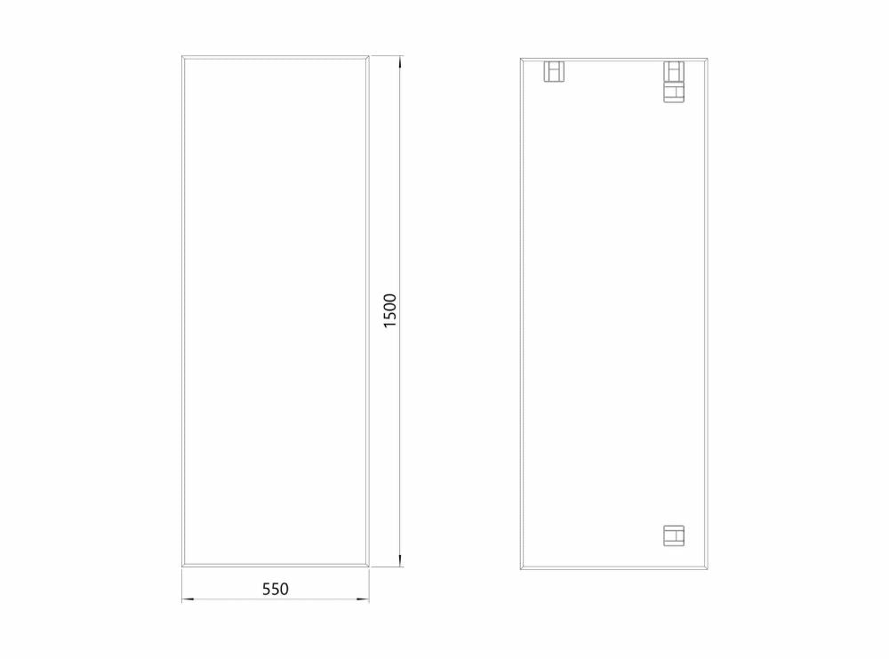 Sky – Rechteck Wandspiegel aus gebürstetem Aluminium