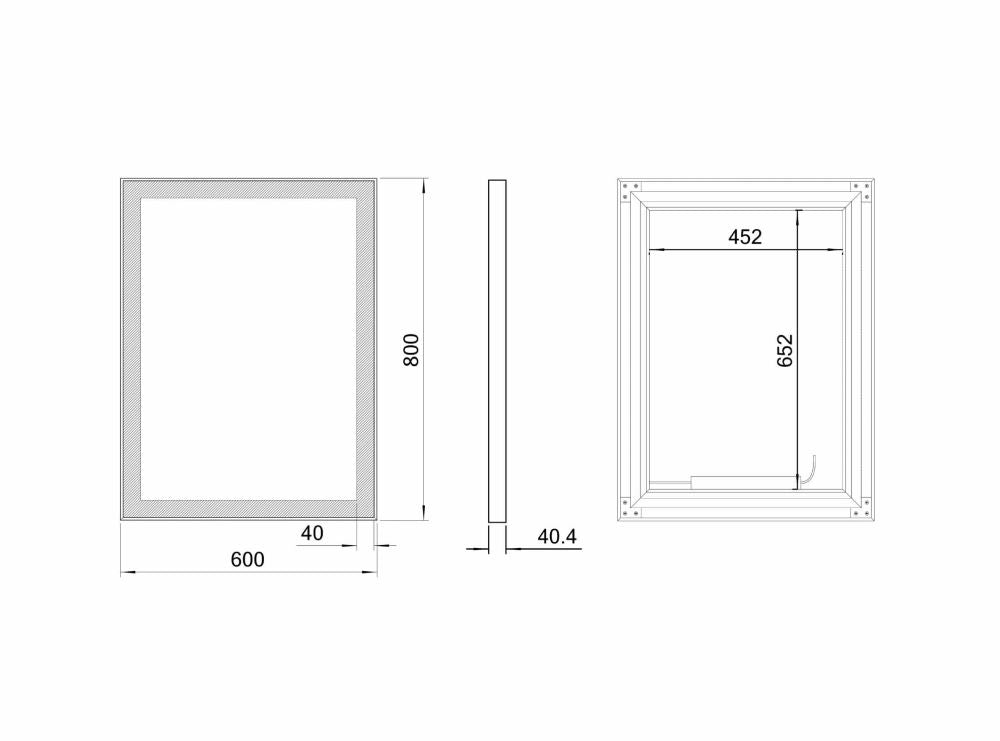 Logan Black – Rechteck Wandspiegel mit LED