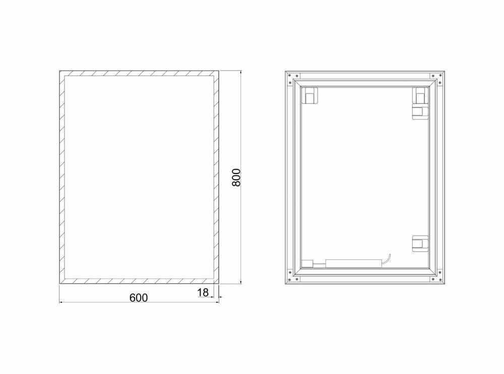 Solid – Rechteck Wandspiegel mit LED