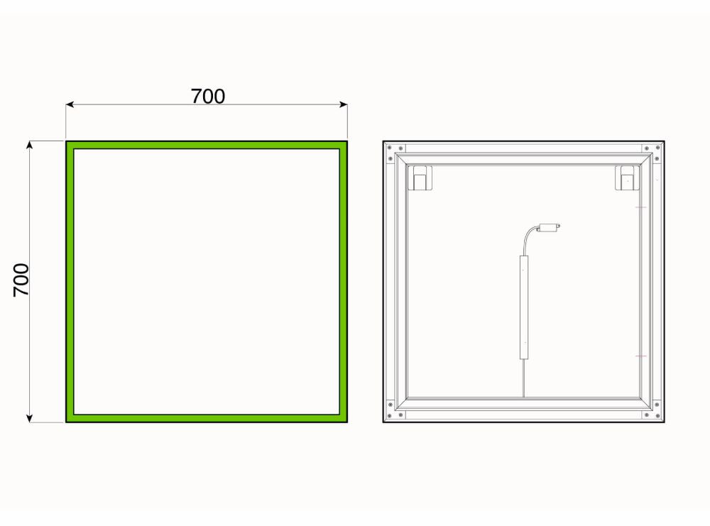 Solid – Rechteck Wandspiegel mit LED