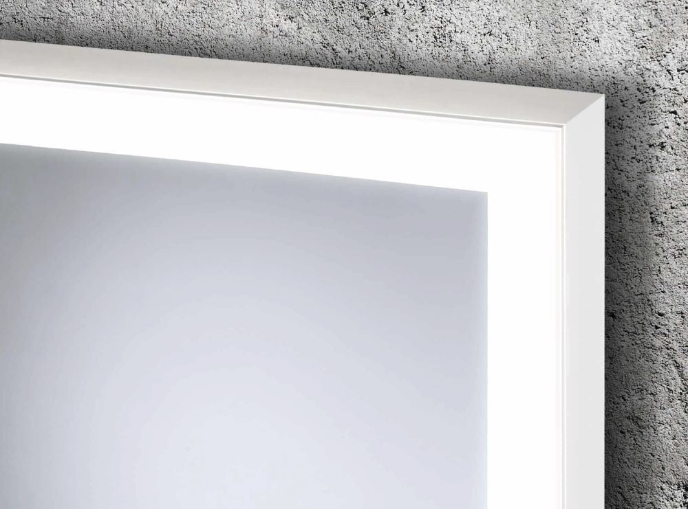 Solid White – Rechteck Wandspiegel mit LED, 60 x 80 cm