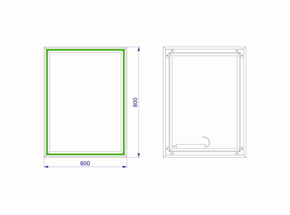 Yuwel – Rechteck Wandspiegel mit LED